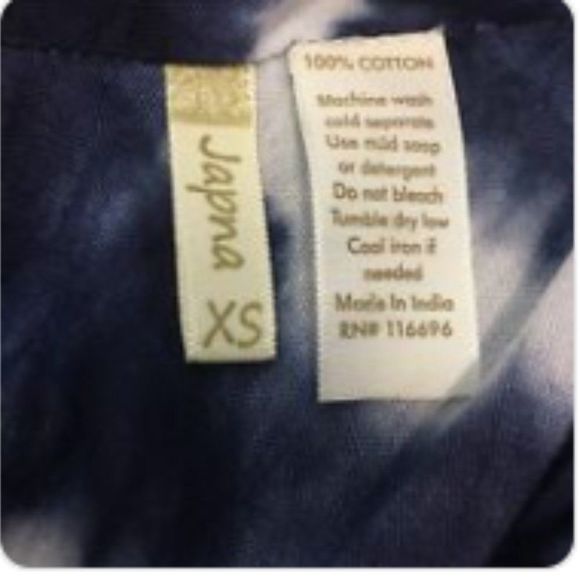 Japna Tye Dye Blue White Maxi Dress Spaghetti Straps Size XS - Picture 6 of 6